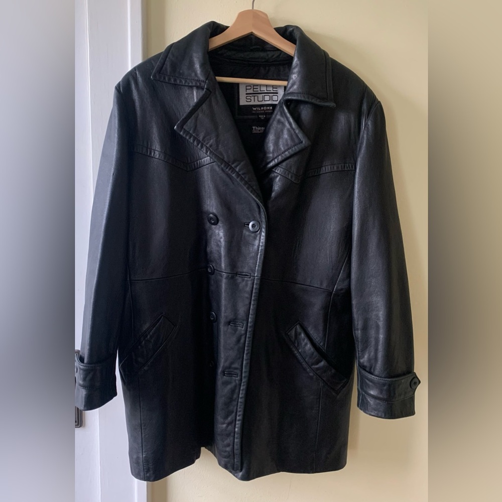Black Unisex 100% leather jacket with removable thinsulate liner